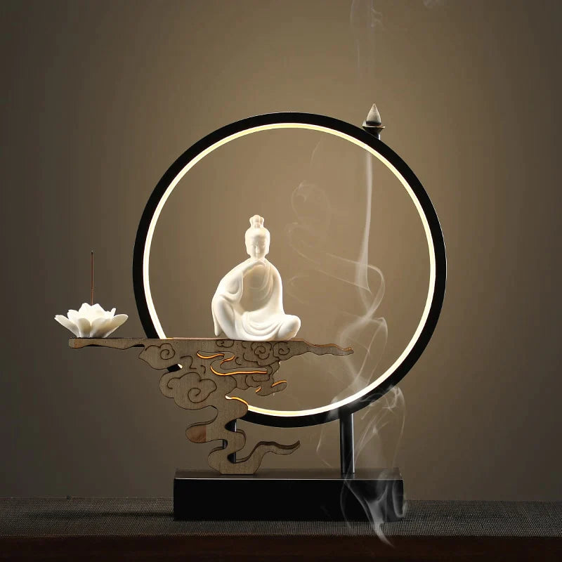 Backflow LED incense burner